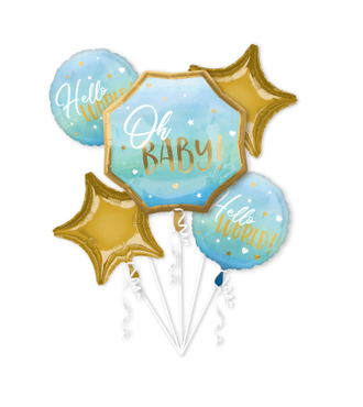 Blue Baby Boy 5-Piece Foil Balloon Bouquet