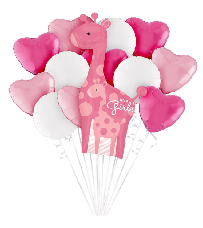 Baby Girl Giraffe Balloon Bouquet