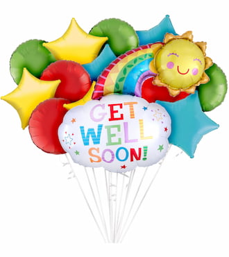 Get Well Rainbow Balloon Bouquet