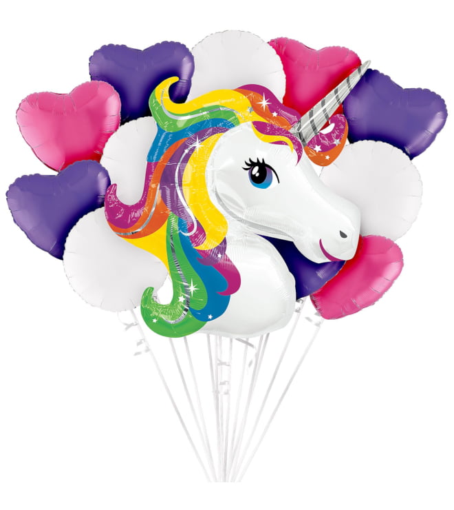 Rainbow Unicorn Balloon Bouquet